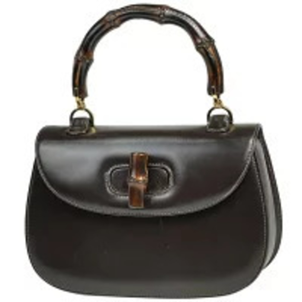 Gucci Bamboo 2way Handbag Leather Brown